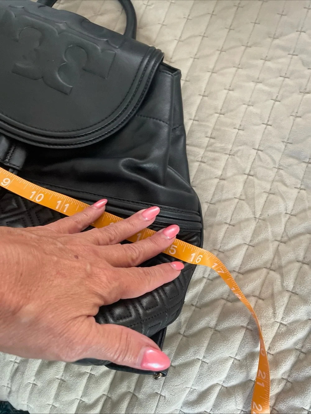 Tory Burch Black Quilted Leather Backpack